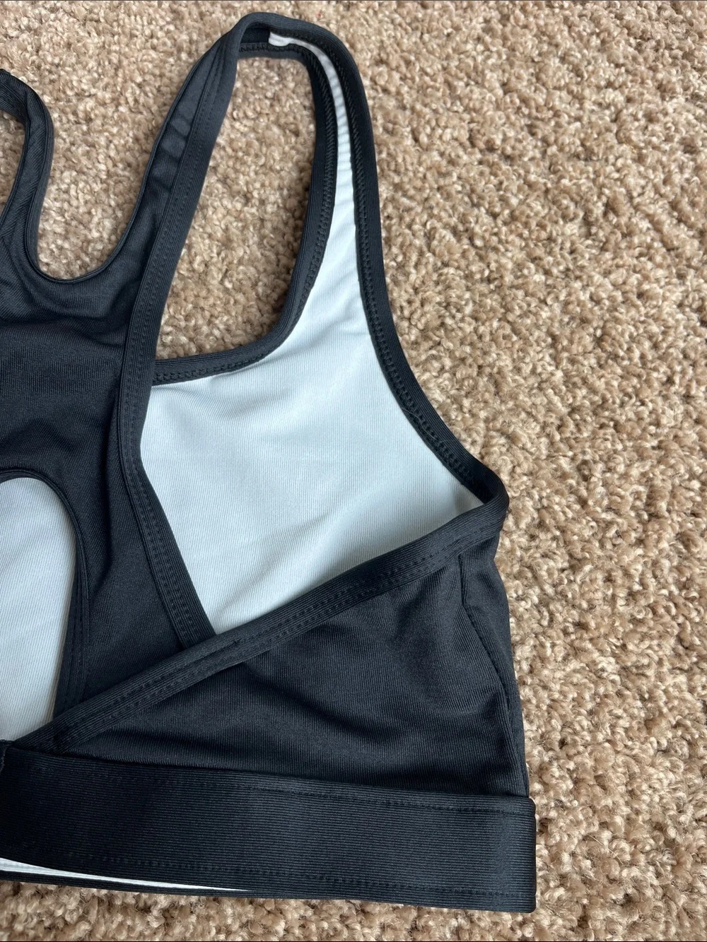 NWT Champion Black Racerback Sports Crop Bra Size M